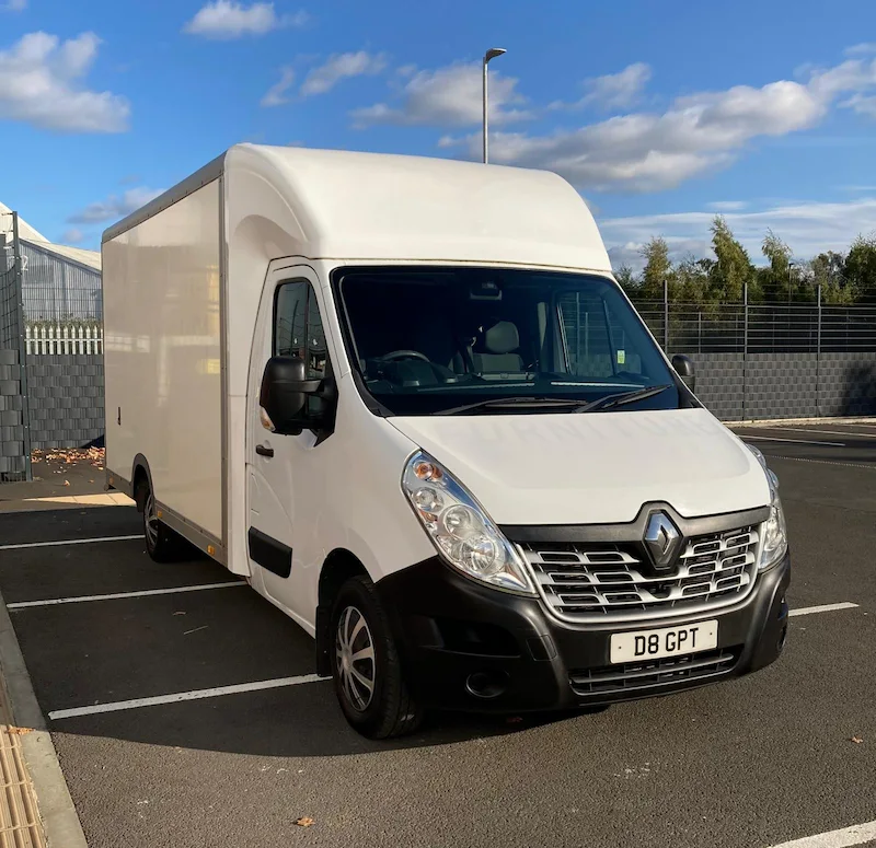GPT Removals Luton Van outside a house in Coatbridge